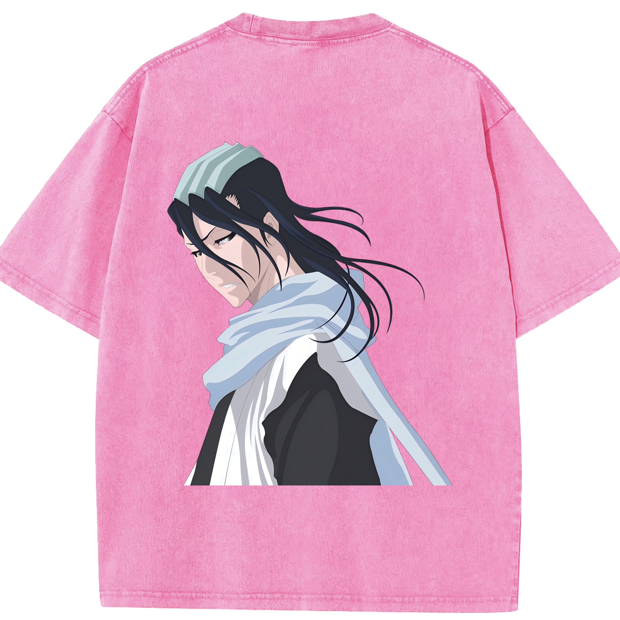 （画像用） ブリーチ くちき びゃくや BLEACH Kuchiki Byakuya 綿100% ヴィンテージ風 半袖Tシャツ（背面プリント）